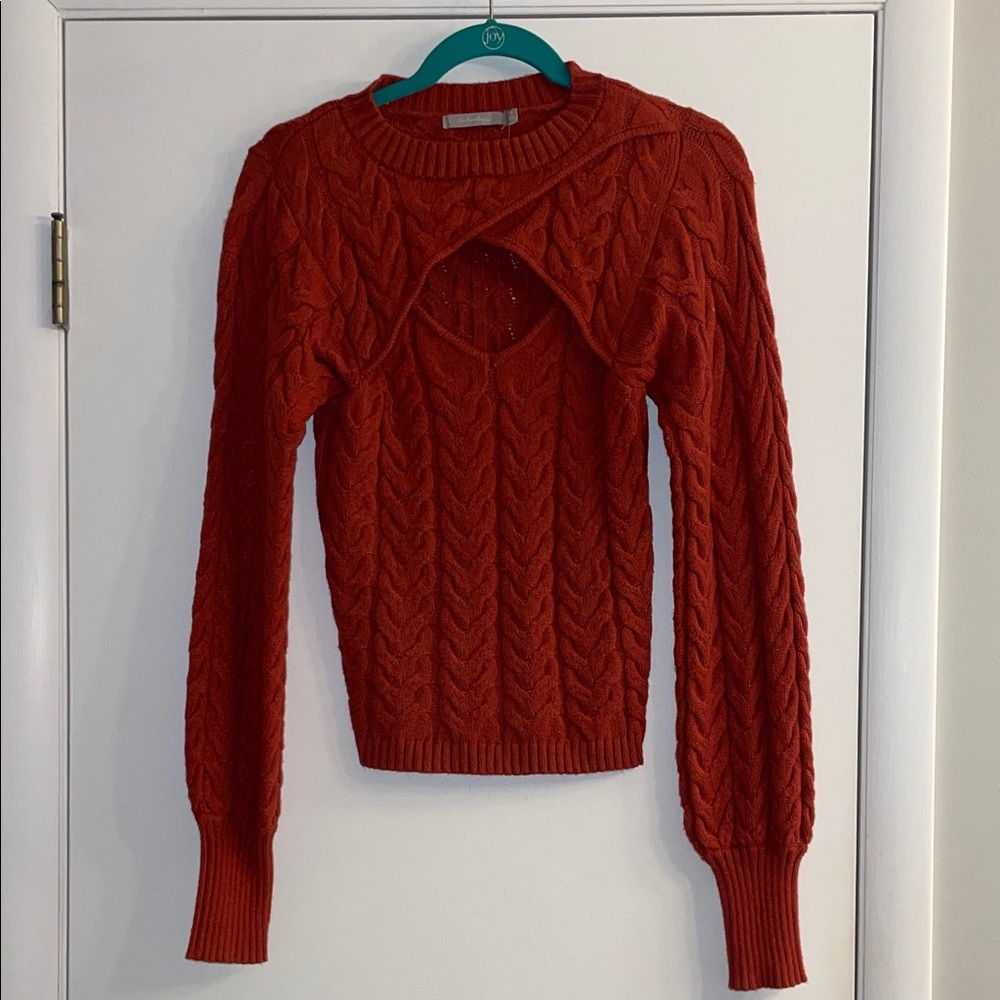 RED by BKE Women's Rust Cable Knit Sweater